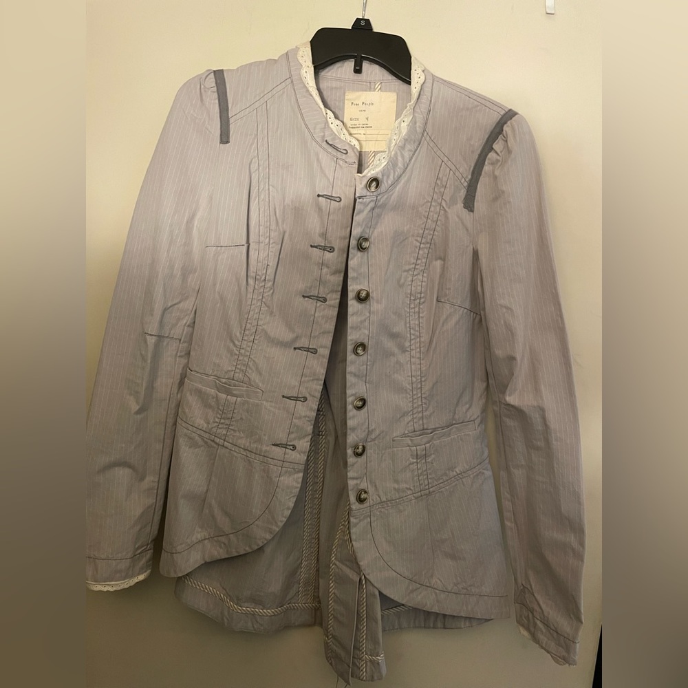 Free people corset blue/white jacket. Size 4.